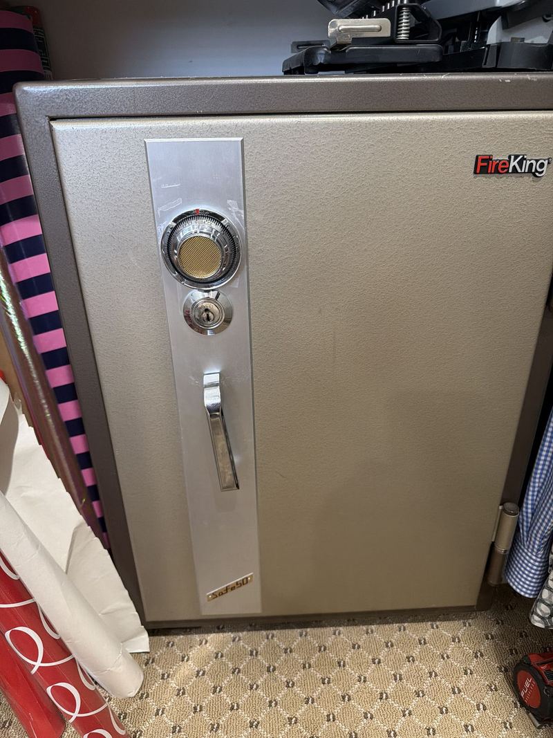 FireKing safe with combination dial and handle