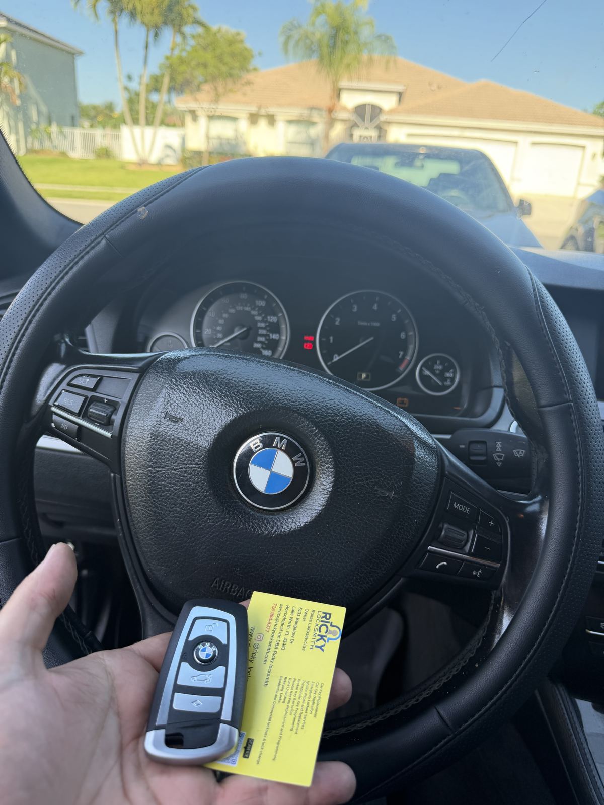 BMW key fob programmed to start the car after on-site locksmith service